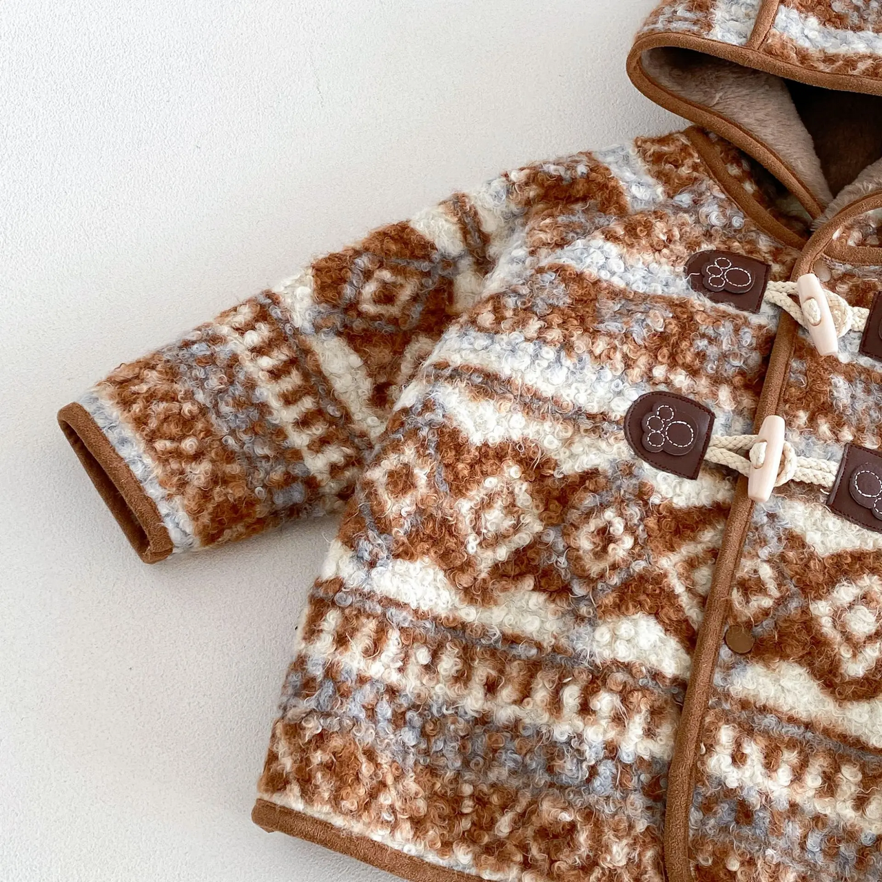 LittleWarm – Przytulny i stylowy – płaszcz zimowy z wzorem Fair Isle