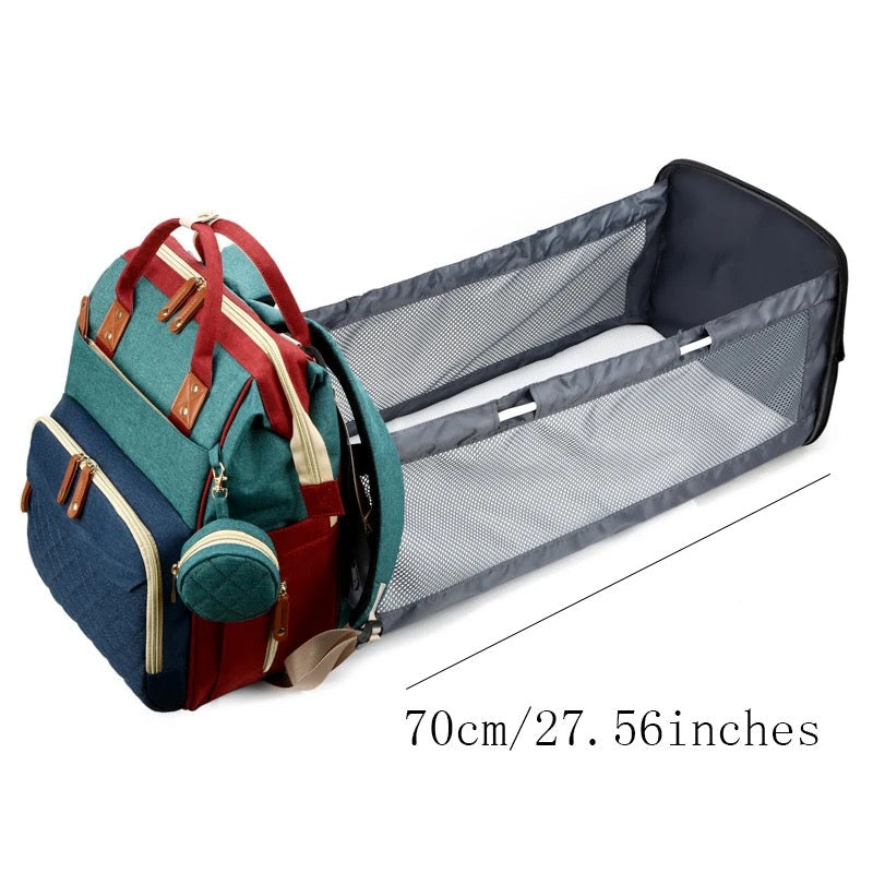 TravelNest – Zawsze miejsce do odpoczynku – torba na pieluchy 2 w 1 z łóżeczkiem dla dziecka