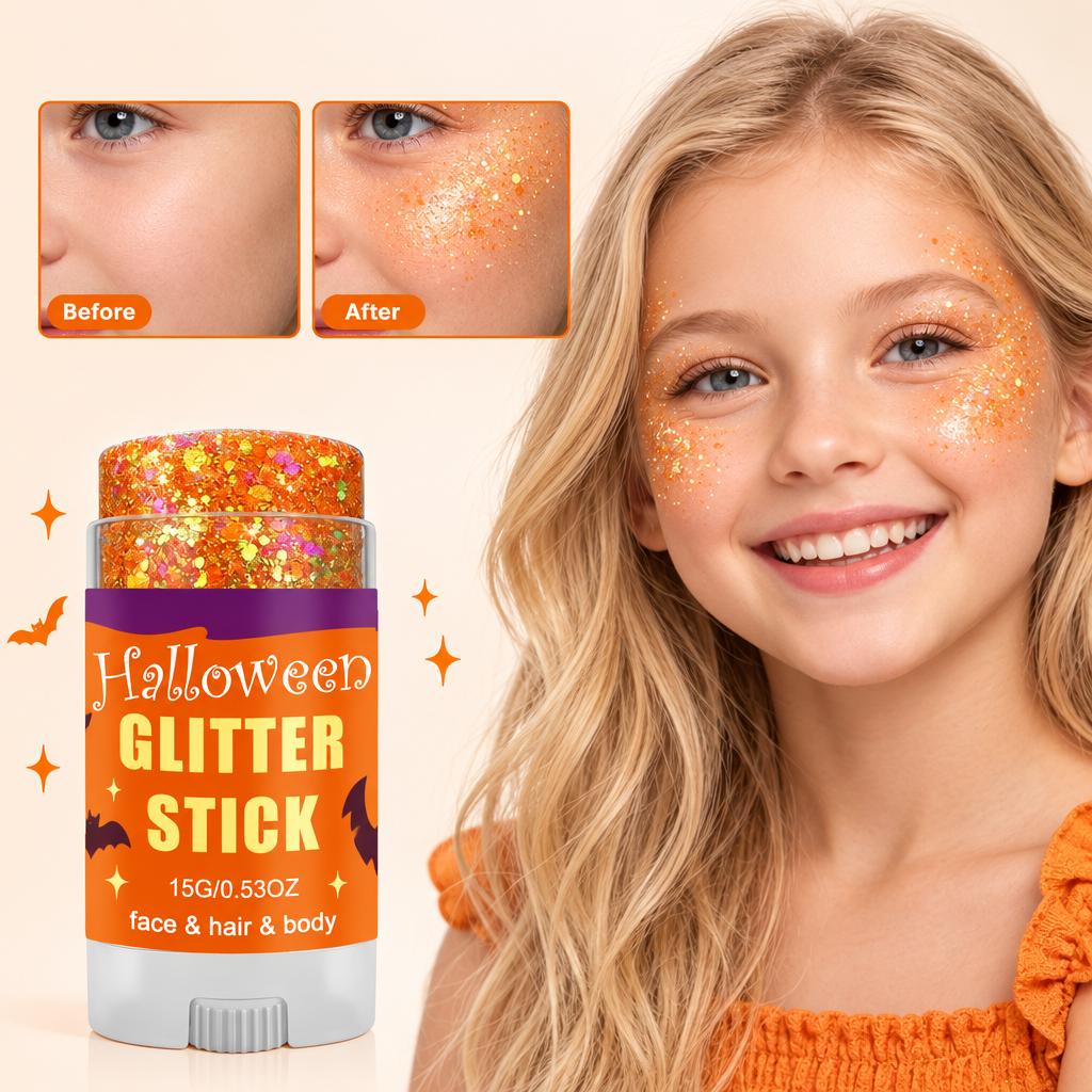 GlitterPop – Błyszczący i uroczysty – brokatowy sztyft na Halloween do twarzy, włosów i ciała