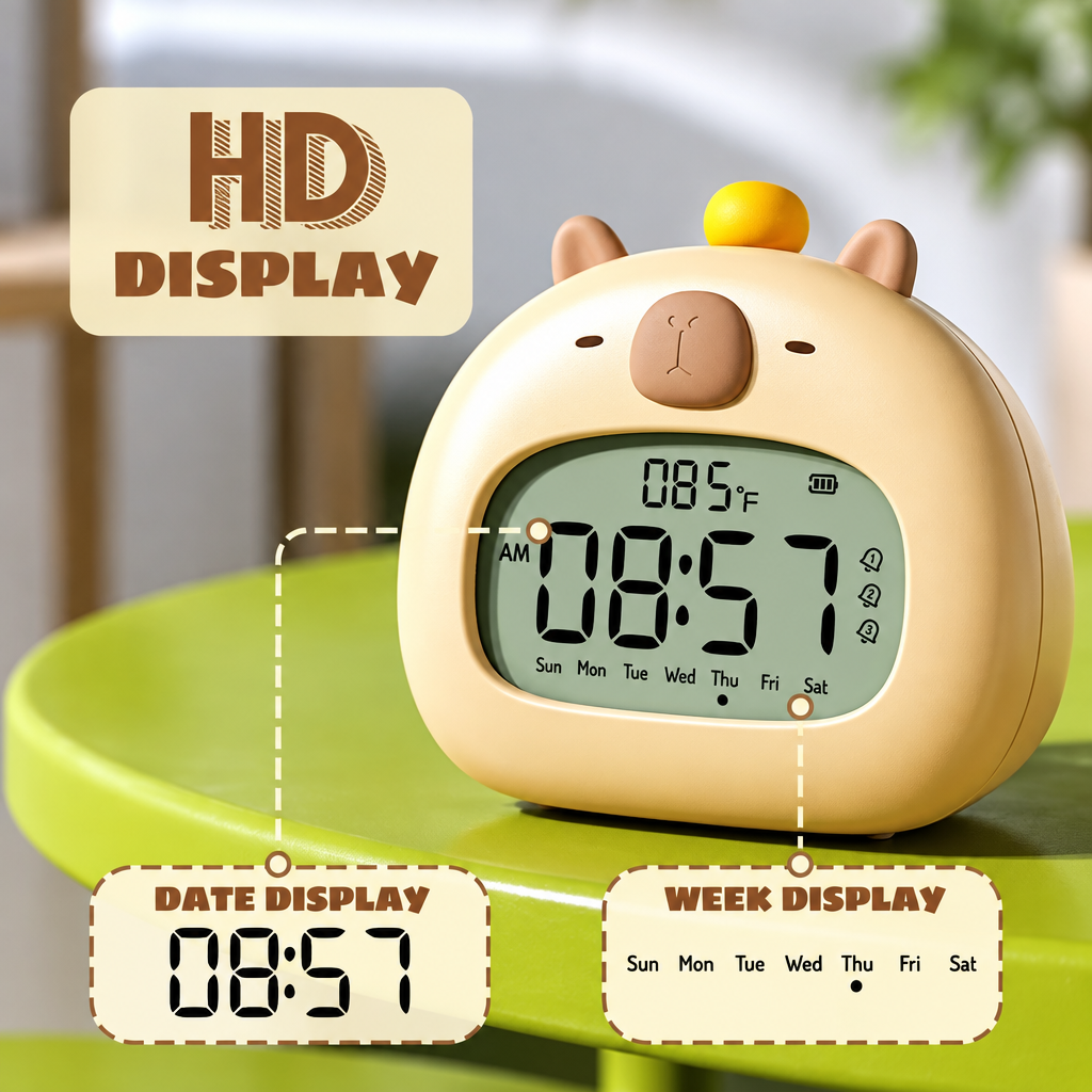 CappyClock – Niedlich & vielseitig – Digitaler Kinderwecker mit Nachtlicht