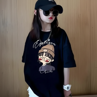 Thumbnail for CuteStyle – Modne i wygodne – koszulka z nadrukiem z kreskówki w stylu oversized