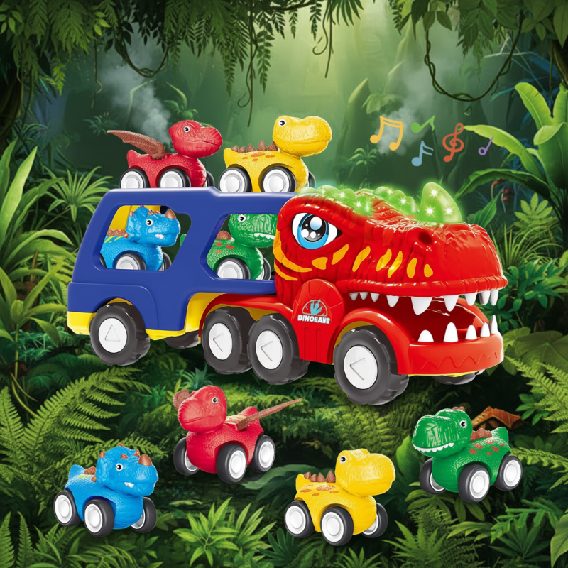DinoDrive – Kreatywny i pełen przygód – zestaw do zabawy „Ciężarówka 5 w 1”