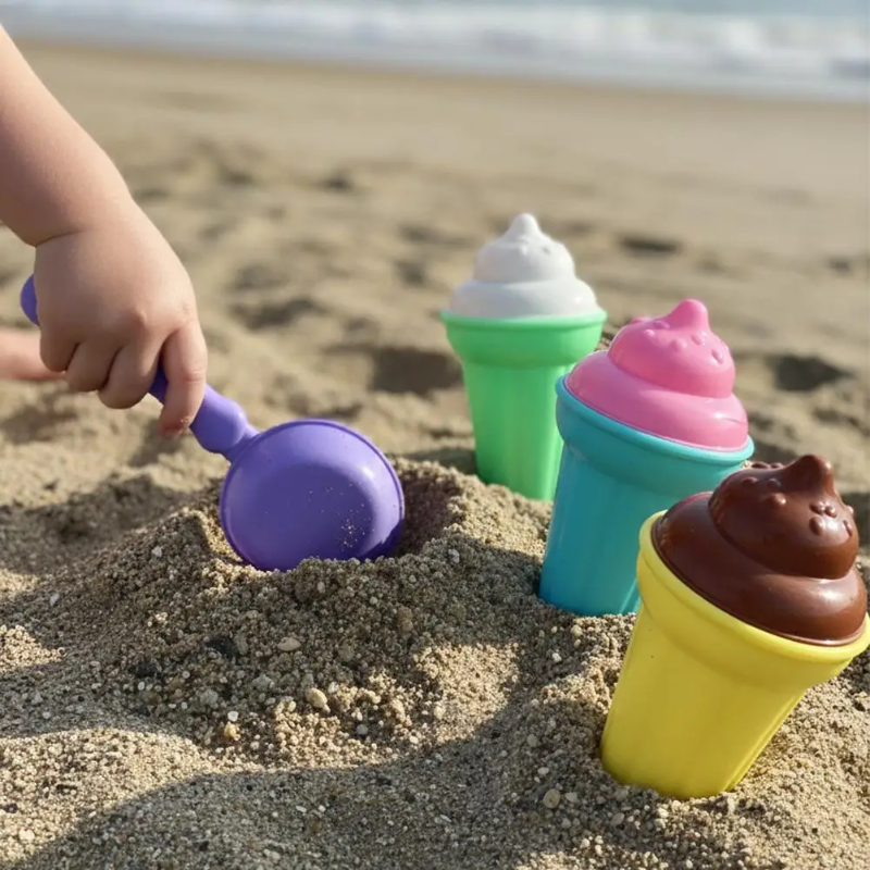 BeachFun – Zabawa w piasku i kreatywność – zestaw do zabawy „Piasek, lody, łopatka”