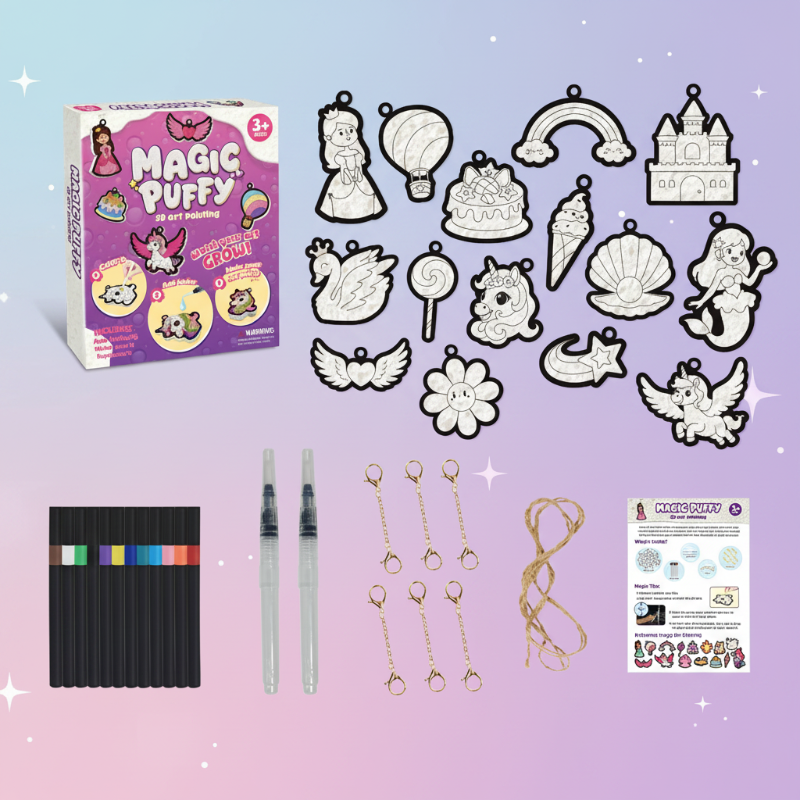 Magic Puff Paint – Kreatywne i interaktywne – zestaw do rękodzieła z magiczną piankową konsystencją
