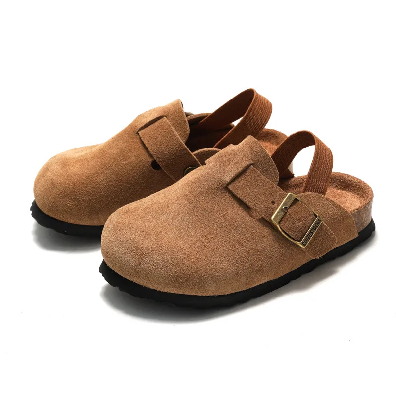 LittleWalk – Wygodne i modne – sandały typu clogs z zamszu