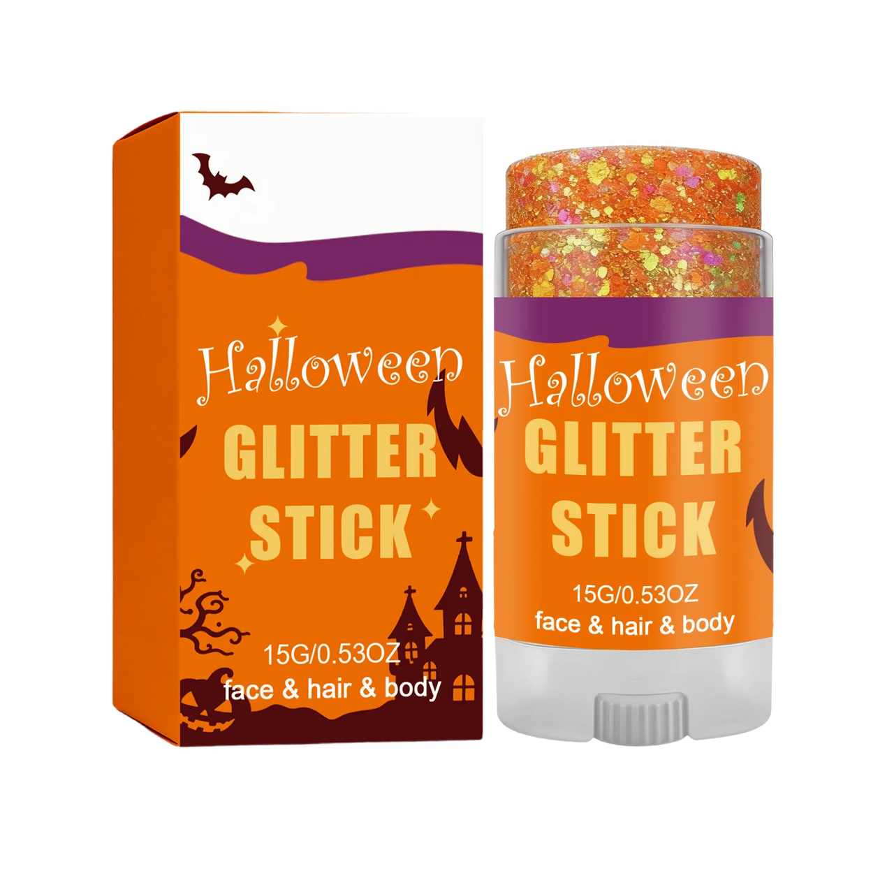 GlitterPop – Błyszczący i uroczysty – brokatowy sztyft na Halloween do twarzy, włosów i ciała