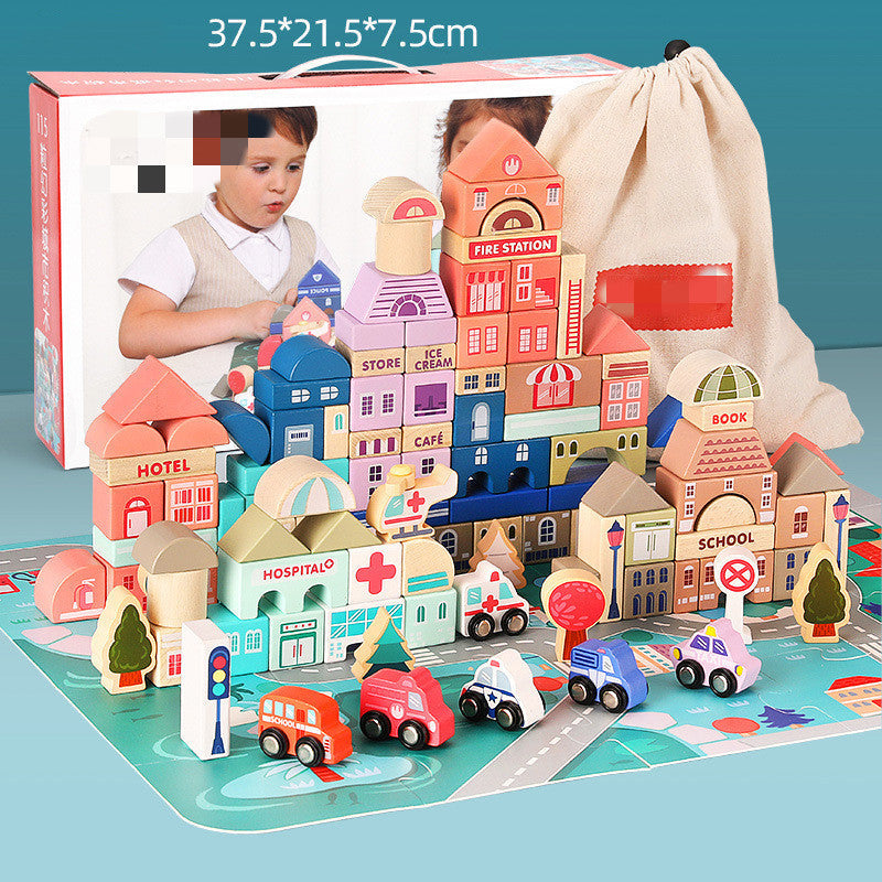 BuildJoy – Edukacyjne i zabawne – Drewniane klocki budowlane w mieście