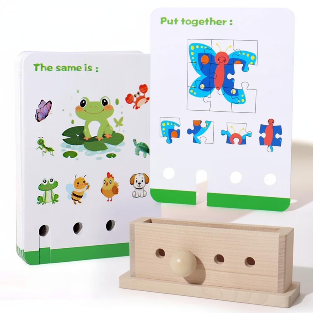 BrainyKids – Logiczne i zabawne – drewniana gra edukacyjna z kartami