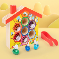 Thumbnail for HoneyHive – Montessori & Edukacyjne – Drewniana gra w sortowanie pszczół