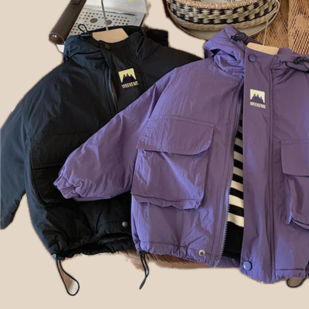 LiloWear – Wiatroodporna i wodoodporna – dziecięca kurtka wiatrochronna z kapturem