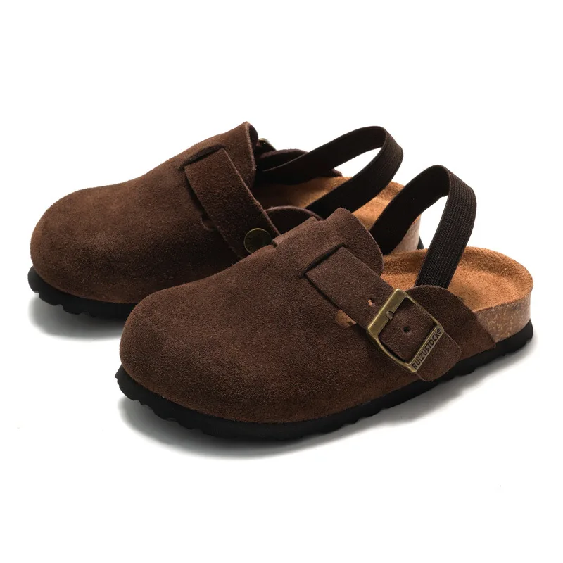 LittleWalk – Wygodne i modne – sandały typu clogs z zamszu