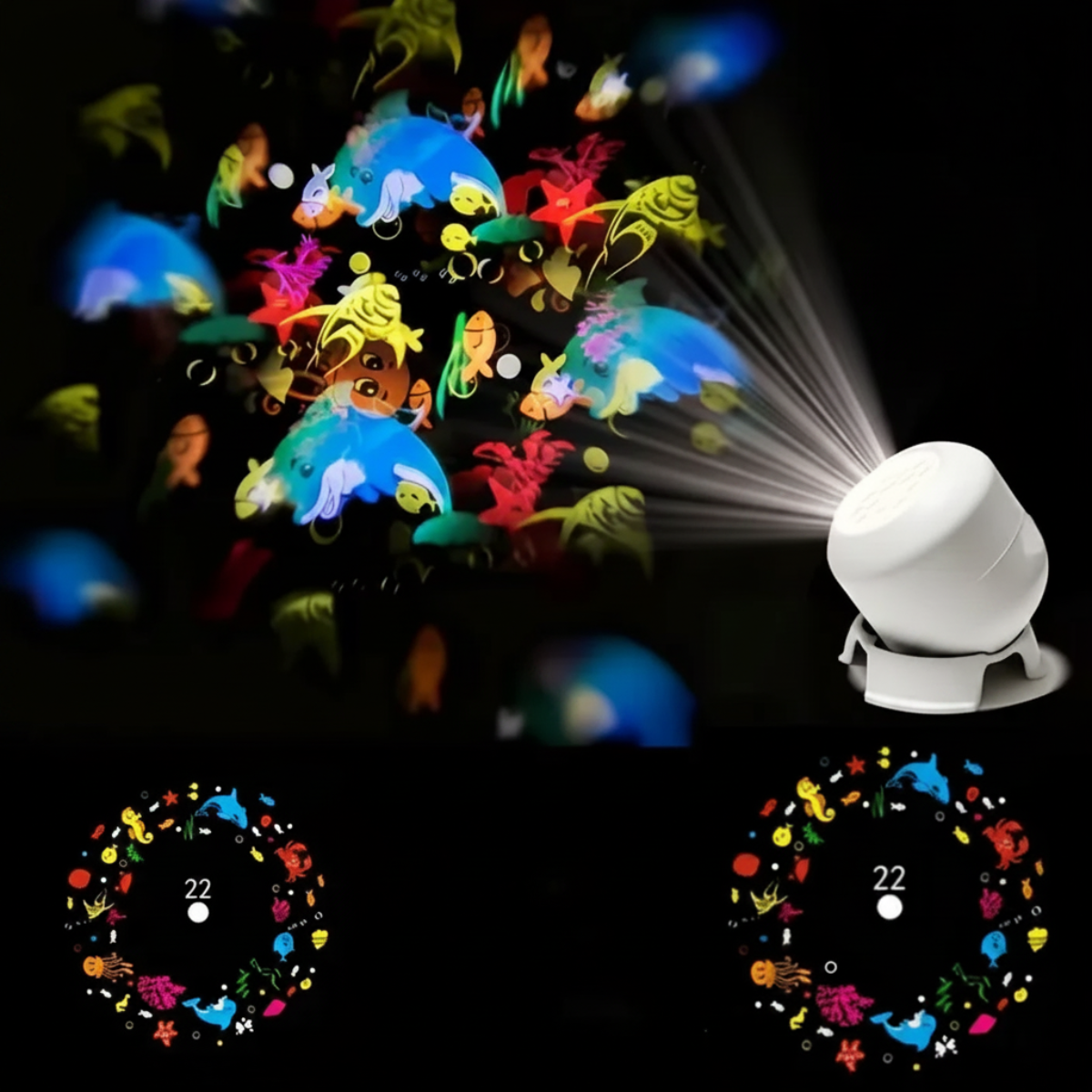 SeaDream – Zabawa i nauka – obrotowa lampka nocna LED 360°