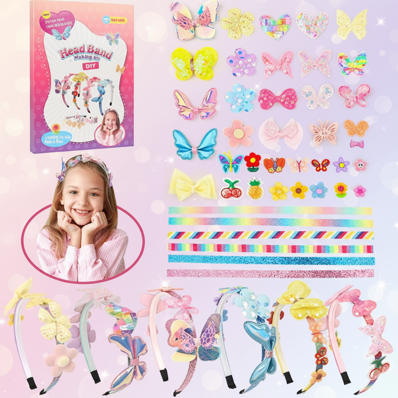 DIY Headband Making Kit – Kreatywne i zabawne – zestaw akcesoriów do opasek na włosy