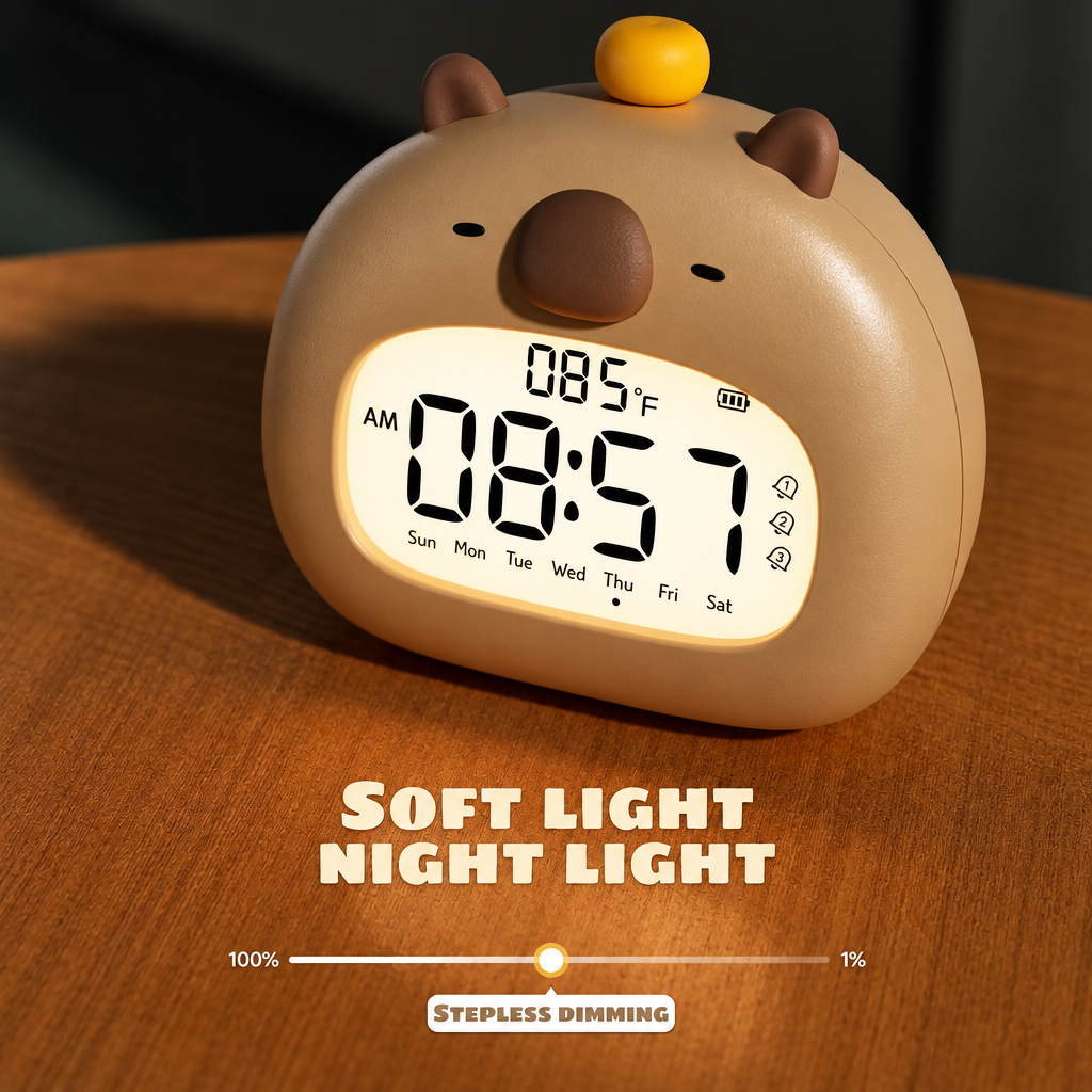 CappyClock – Niedlich & vielseitig – Digitaler Kinderwecker mit Nachtlicht