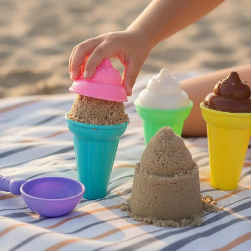BeachFun – Zabawa w piasku i kreatywność – zestaw do zabawy „Piasek, lody, łopatka”