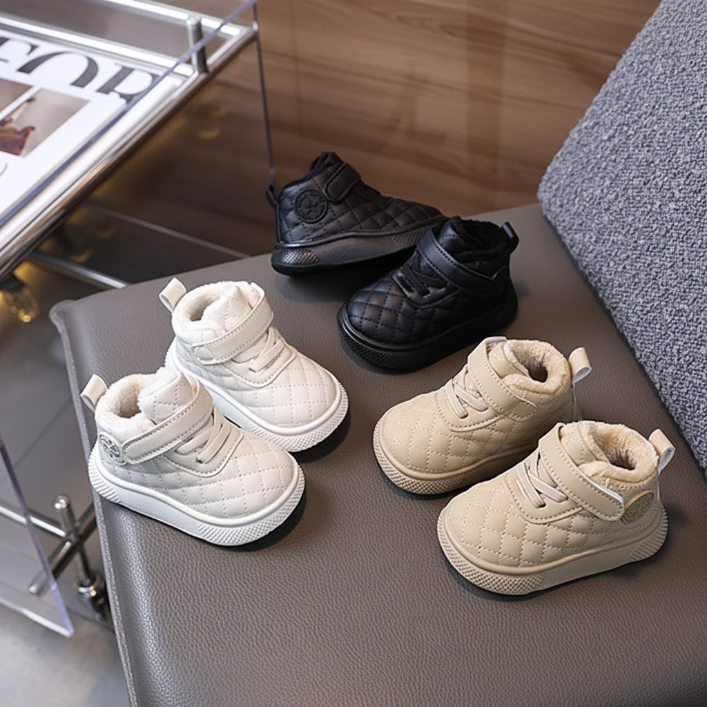WarmWalk – Wygodne i modne – dziecięce buty zimowe z pluszową wyściółką