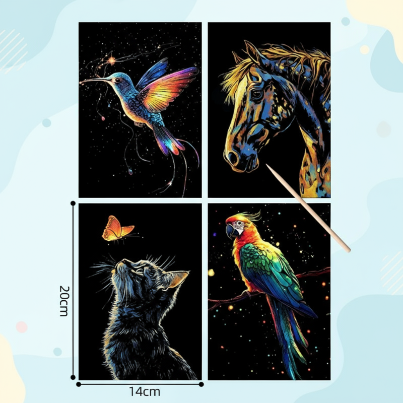 GlowArt – Glow-in-the-dark – zestaw kart zdrapek