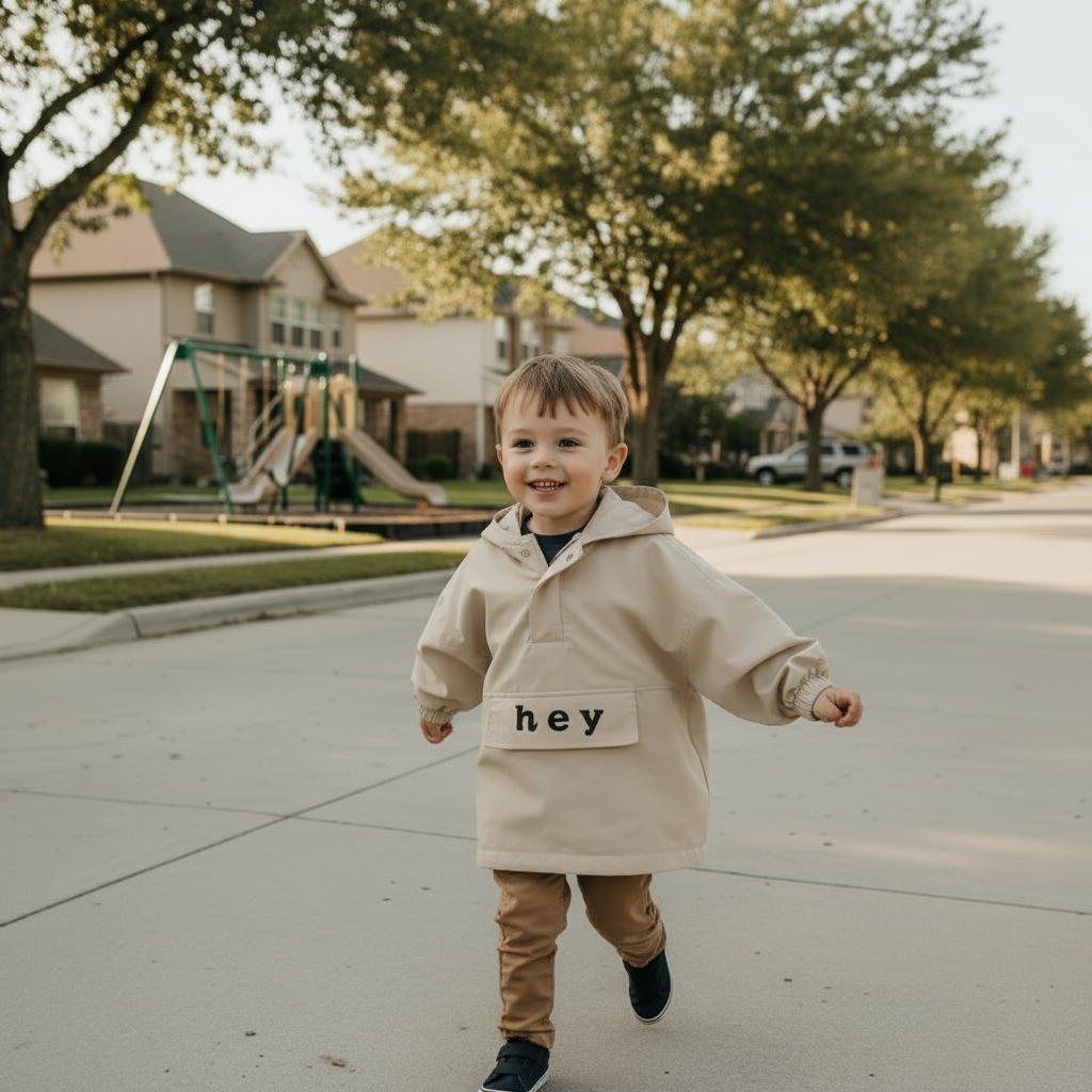 Mini Fashion – Odporna na warunki atmosferyczne i lekka – kurtka wiatrówka z kapturem