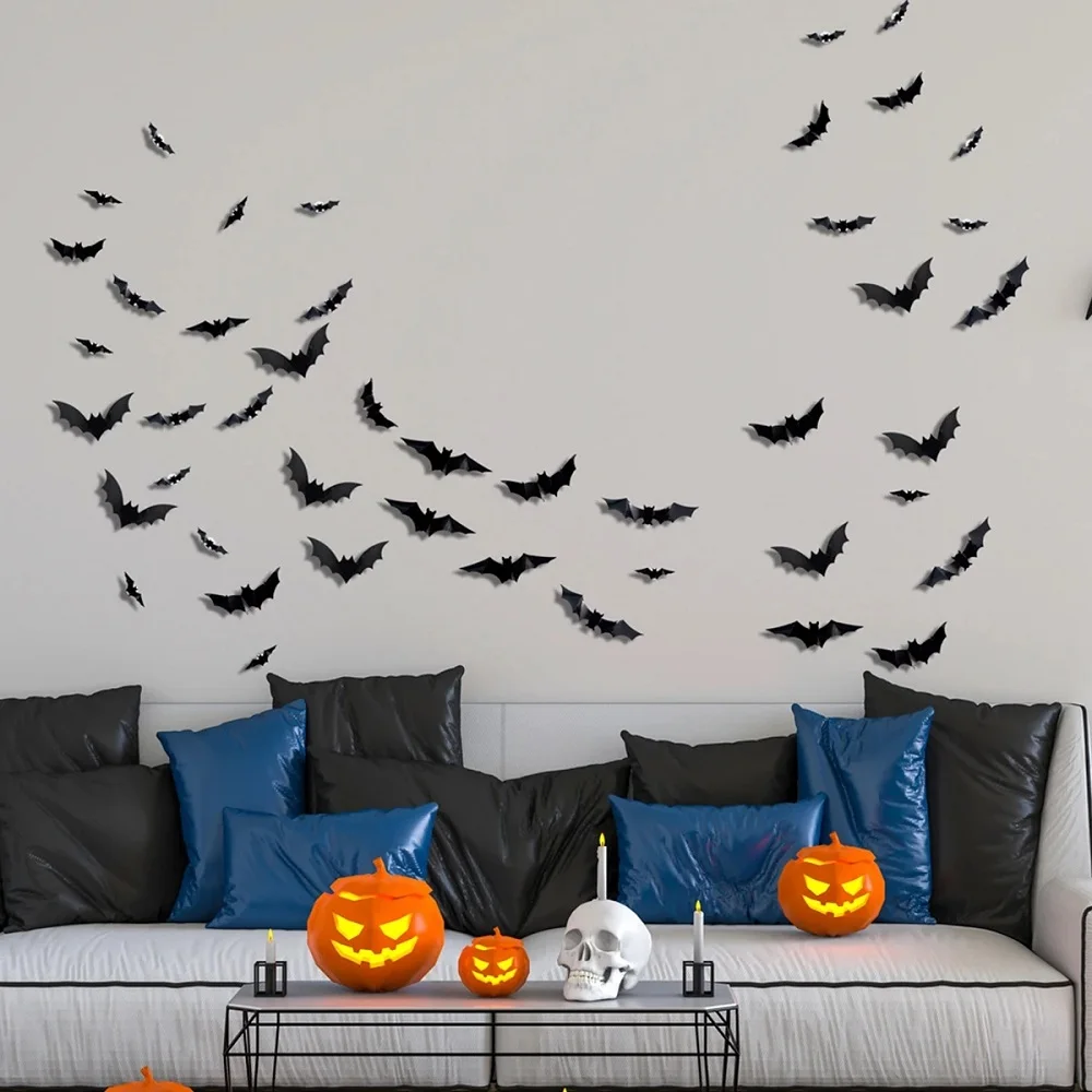 SpookyGlow – Przerażająca i klimatyczna – dekoracja ścienna LED z motywem nietoperza na Halloween