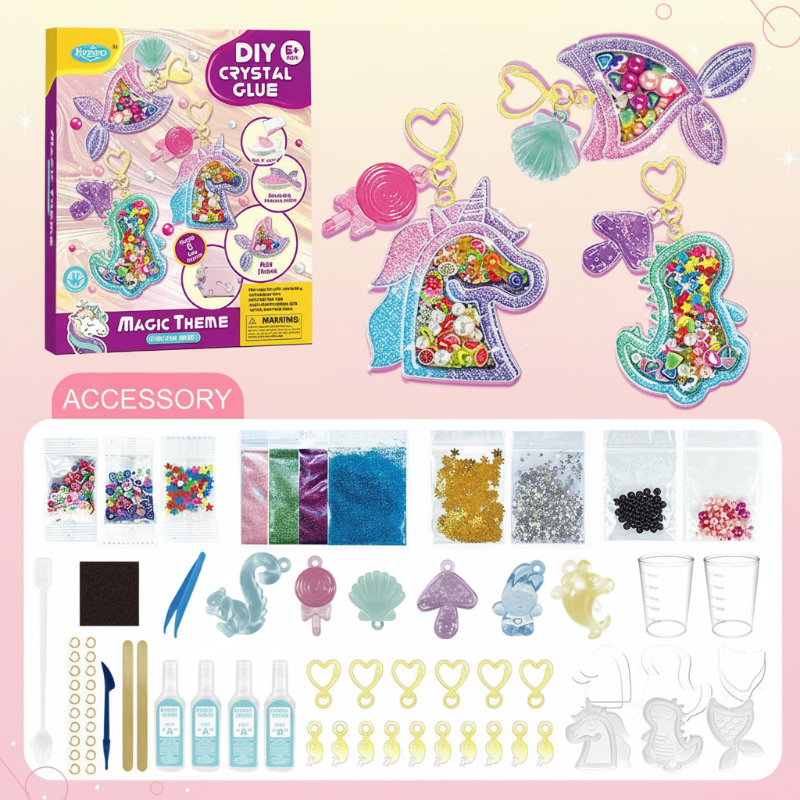DIY Crystal Keychain Kit – Kreatywne i zabawne – zestaw do wykonania breloczka