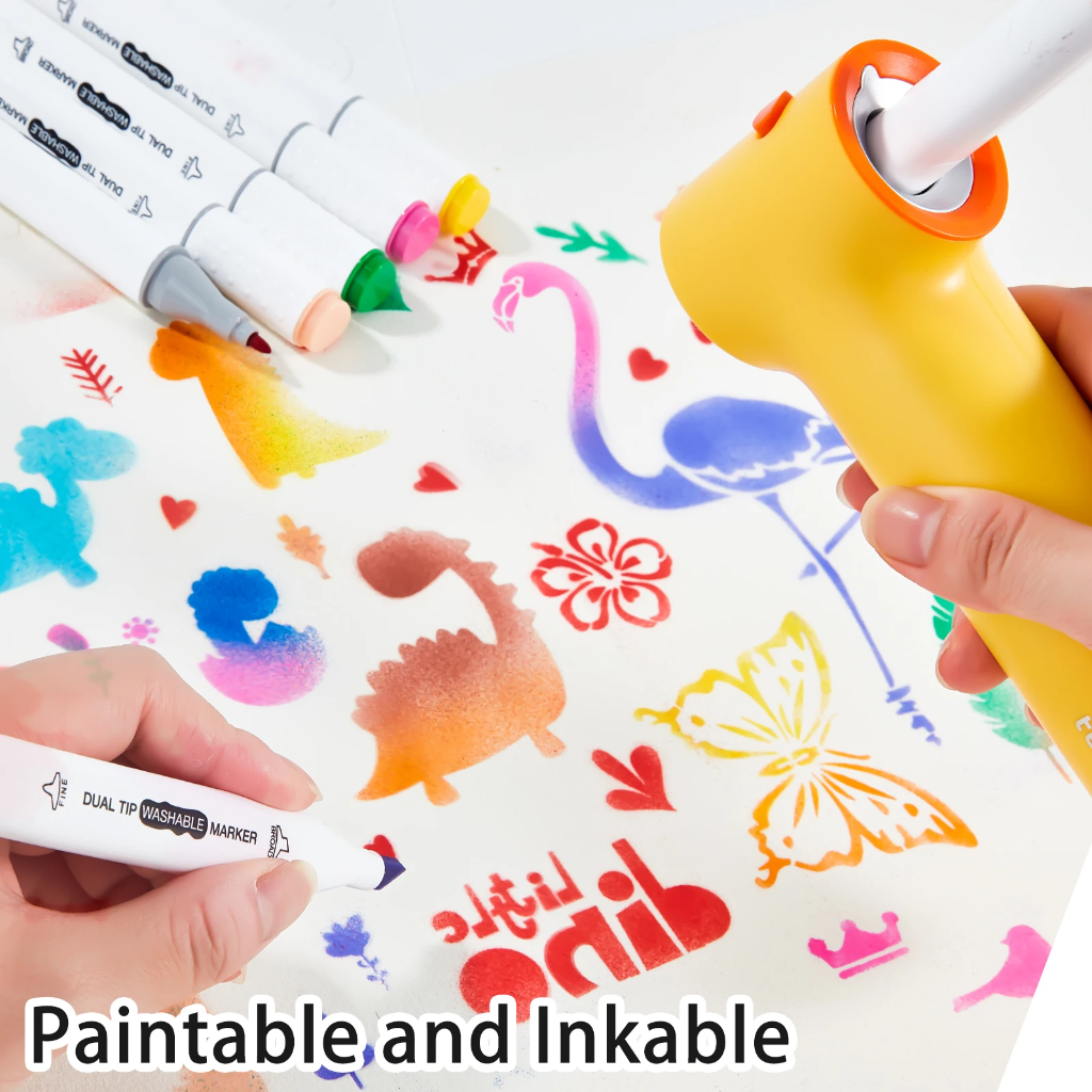 PaintBuddy – Kreatywne i edukacyjne – przenośny zestaw do rysowania aerografem
