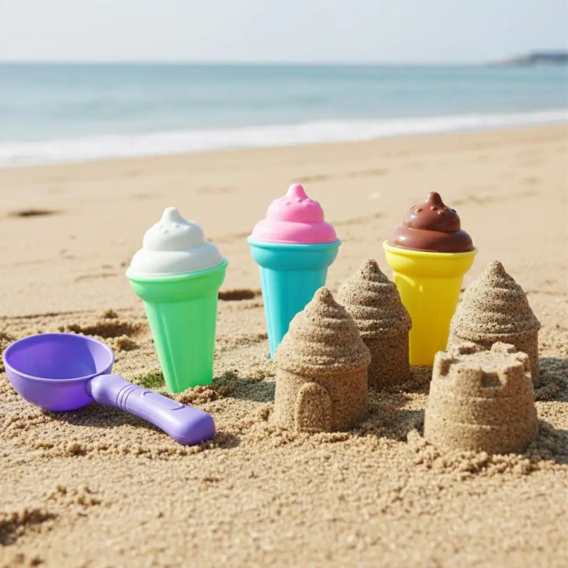 BeachFun – Zabawa w piasku i kreatywność – zestaw do zabawy „Piasek, lody, łopatka”