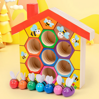 Thumbnail for HoneyHive – Montessori & Edukacyjne – Drewniana gra w sortowanie pszczół