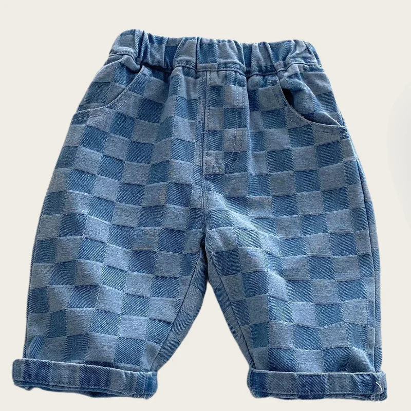 DenimCheck – Wygodne i modne – spodnie dziecięce w kratkę