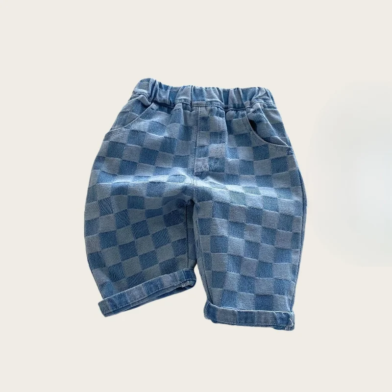 DenimCheck – Wygodne i modne – spodnie dziecięce w kratkę