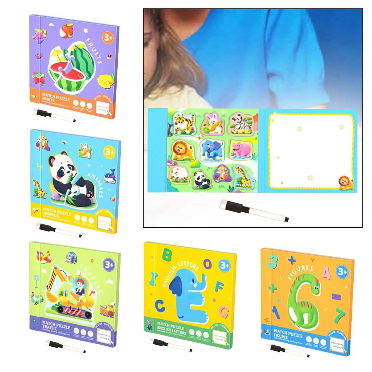 SmartMatch – Zabawa i nauka – magnetyczna książeczka 2 w 1 do rysowania i układania puzzli