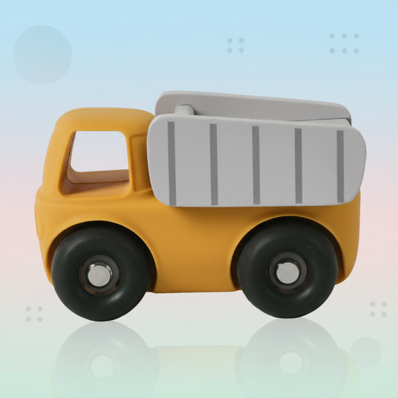 Montessori Silicone Toy Car – Bezpieczne i przyjazne dla ząbków – silikonowa zabawka do gryzienia w kształcie pojazdu