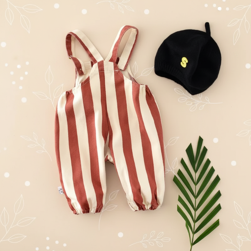 Striped Overall Romper – Miękkość i wygoda – kombinezon dziecięcy