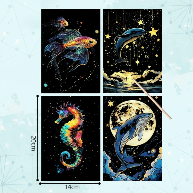 GlowArt – Glow-in-the-dark – zestaw kart zdrapek