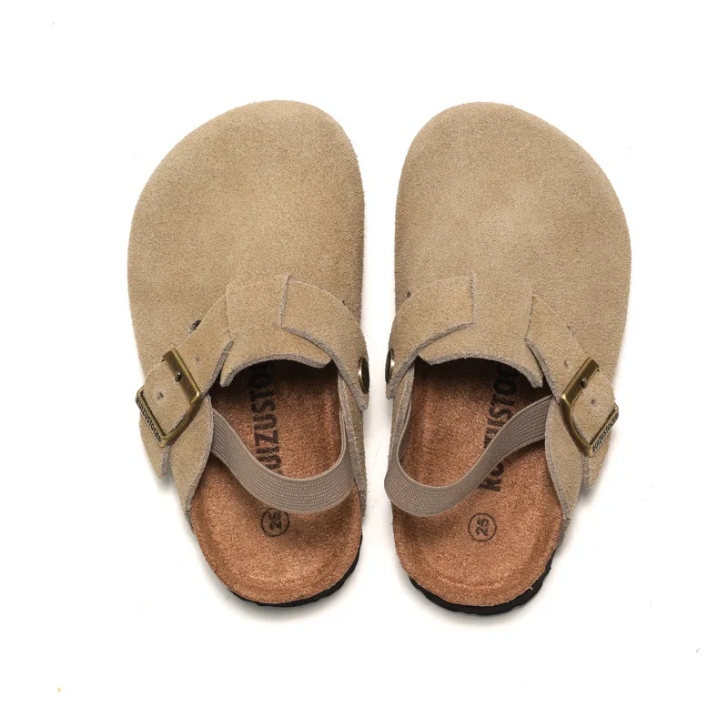 LittleWalk – Wygodne i modne – sandały typu clogs z zamszu