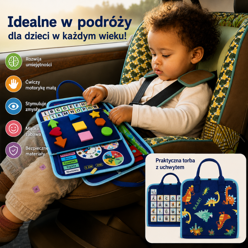 7-in-1 Busy Board – Motoryka i nauka – tablica z zadaniami