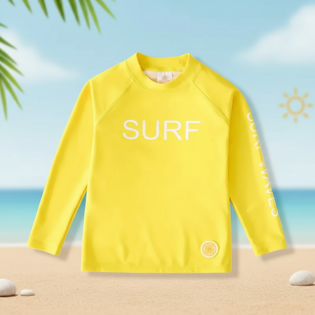 SunShield – Ochronna i elastyczna – dziecięca koszulka surfingowa z długimi rękawami i filtrem UPF 50+
