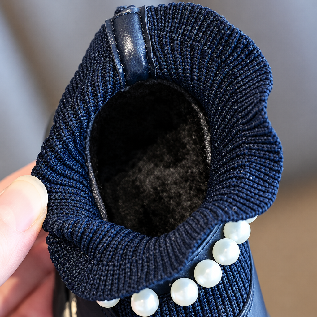PearlCharm – Eleganckie i urocze – dziecięce botki z perłowymi detalami