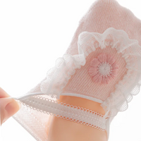 Thumbnail for SweetFeet – Miękkie i urocze – skarpetki dla niemowląt z motywem kwiatowym i koronką