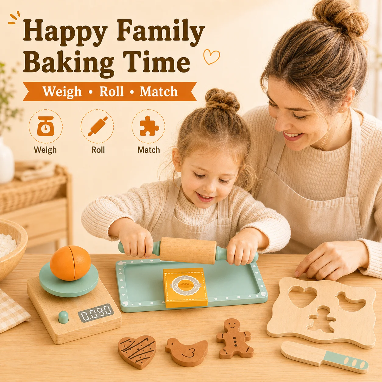 BakeBuddy – Kreatywne i edukacyjne – drewniany zestaw do pieczenia