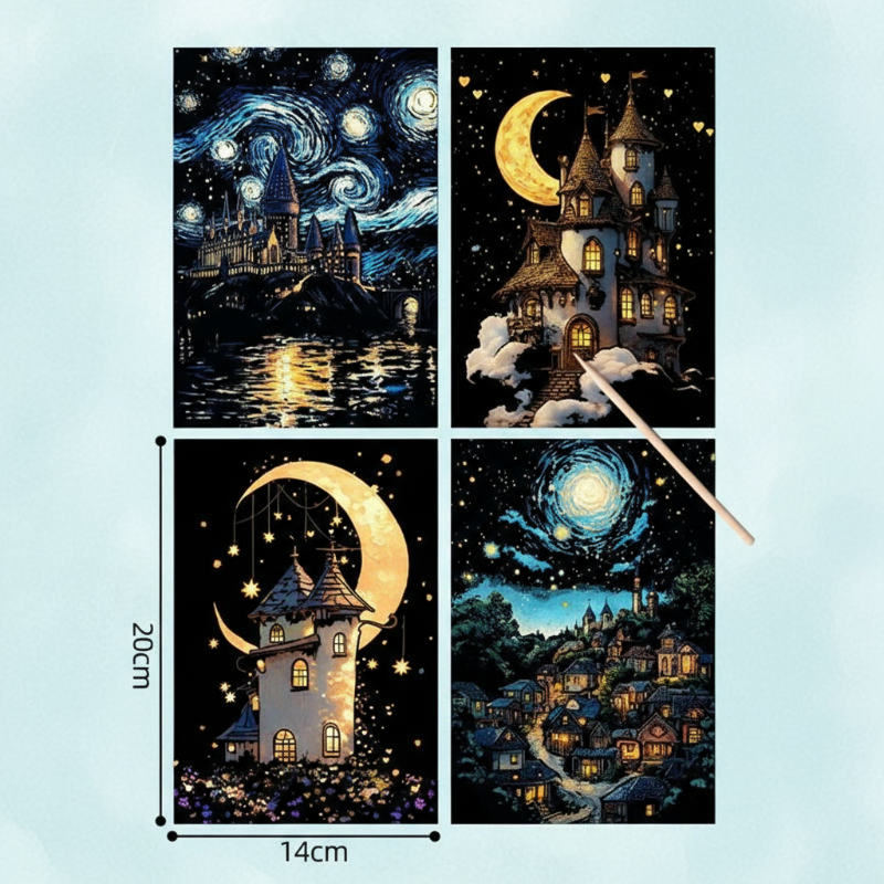 GlowArt – Glow-in-the-dark – zestaw kart zdrapek