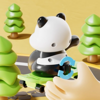 Thumbnail for PandaPlay – Zabawna i aktywna – zabawka-panda z mechanizmem nakręcanym