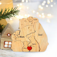 Thumbnail for Family Puzzle™ – spersonalizowany prezent na Dzień Matki z rodziną misiów