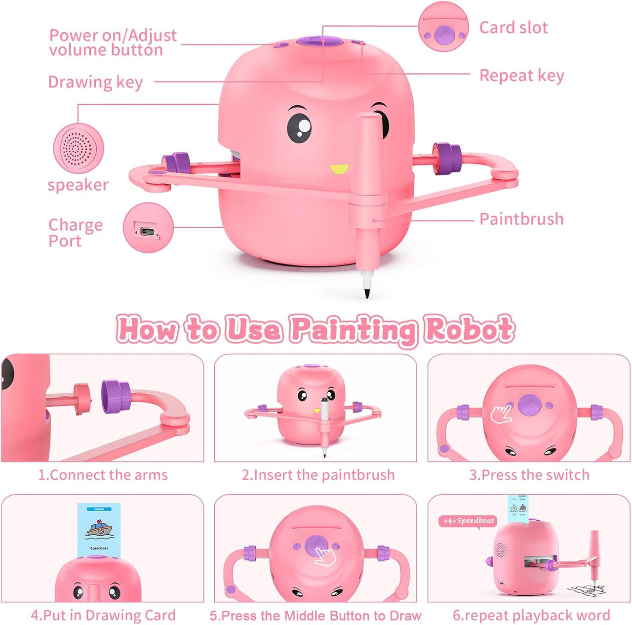 Sketch Pal™ – Interaktywne i zabawne - rysujące zabawki-roboty