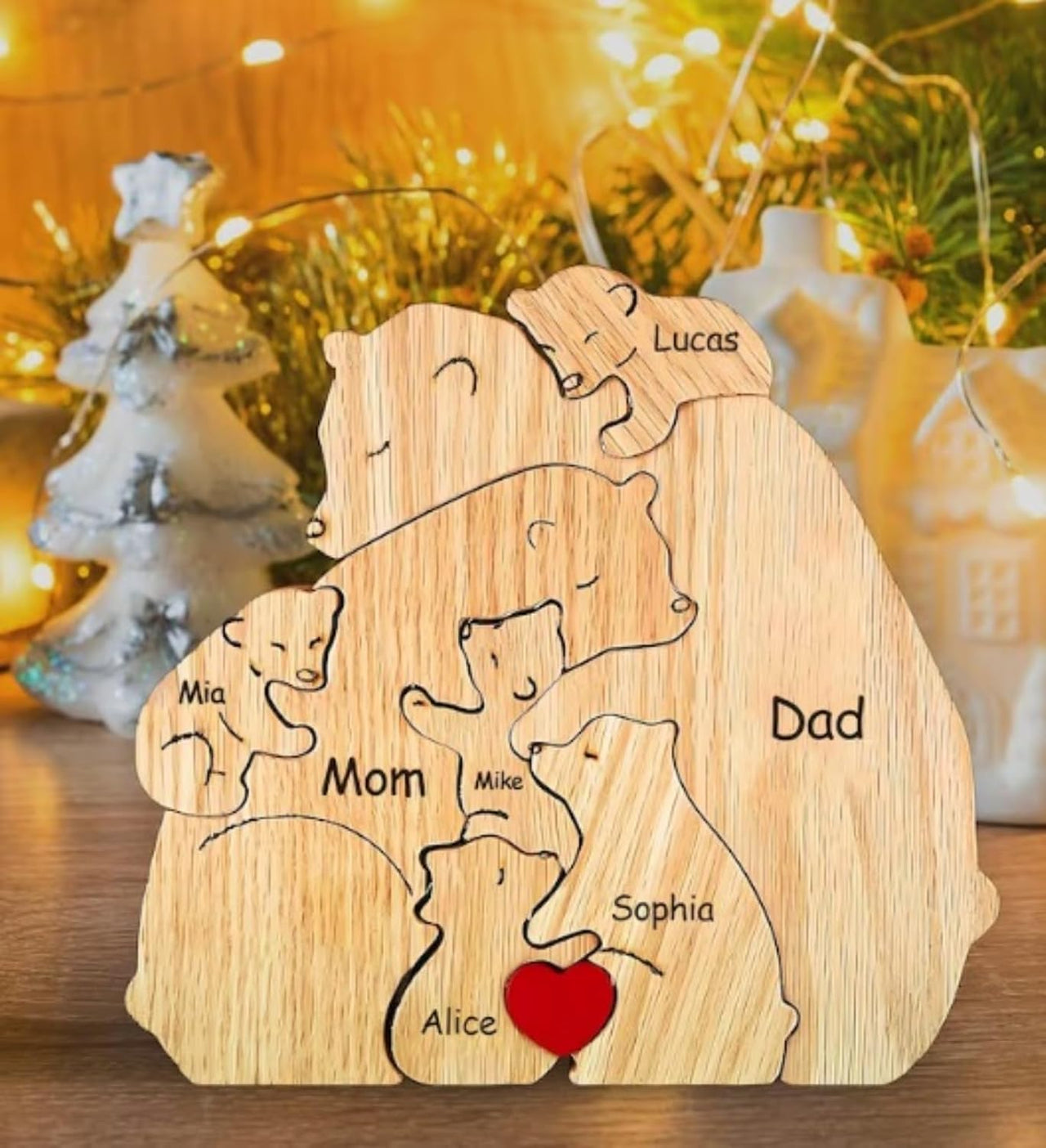 Family Puzzle™ – spersonalizowany prezent na Dzień Matki z rodziną misiów