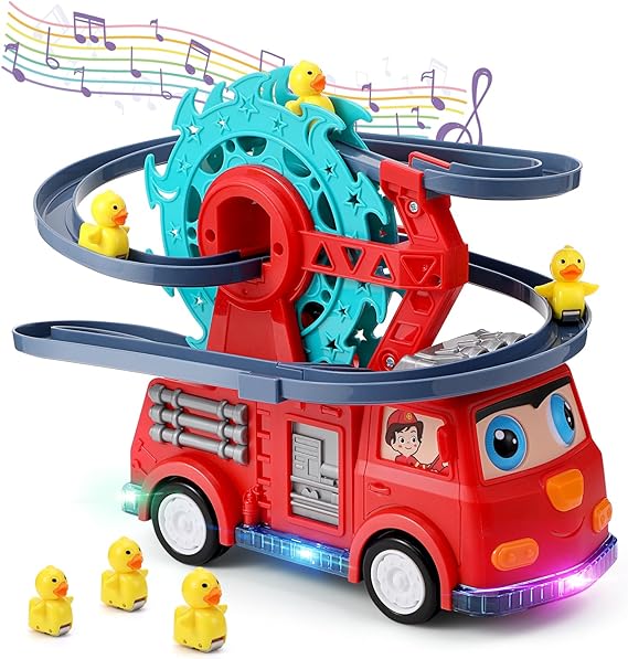 Duck FireTruck™ - Zabawkowy samochód strażacki - Autko z kaczuszkami