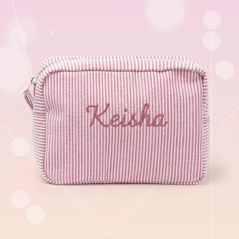 Striped Name Pouch – spersonalizowana i stylowa kosmetyczka