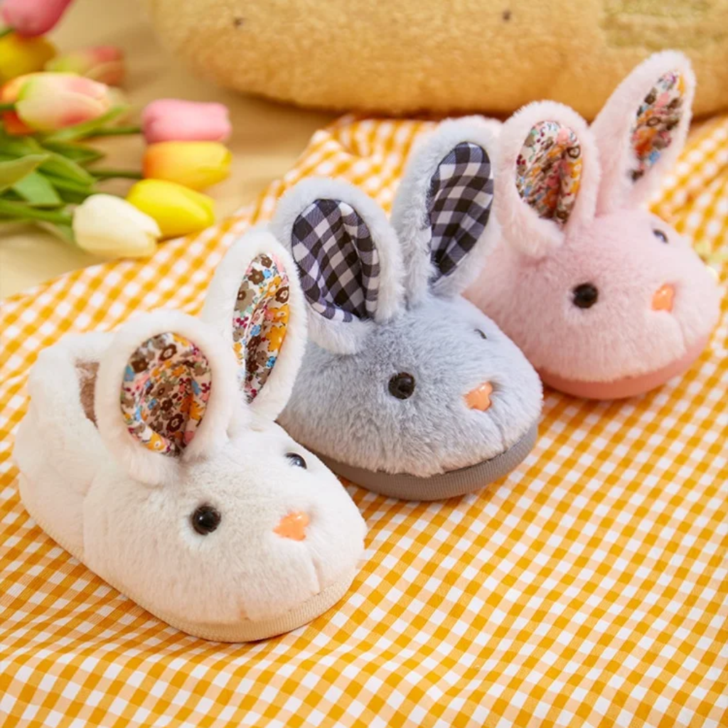 BunnyToes – Miękkie i ciepłe – pluszowe kapcie w kształcie królików