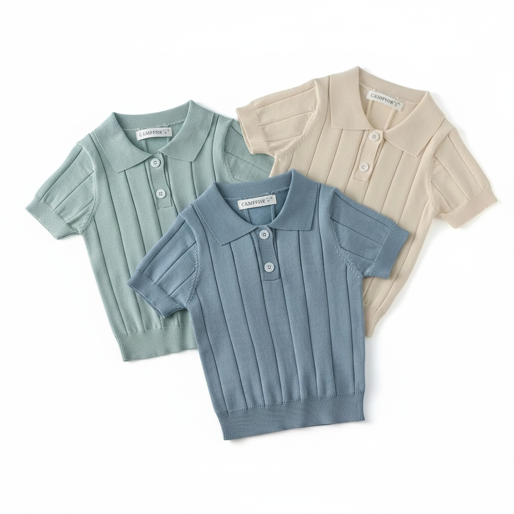 MiniLuxe – Elegancka i wygodna – koszulka polo z dzianiny