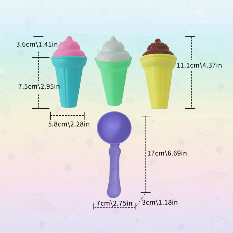 BeachFun – Zabawa w piasku i kreatywność – zestaw do zabawy „Piasek, lody, łopatka”