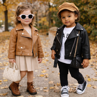 Thumbnail for Girls Leather Jacket – Modna i stylowa – skórzana kurtka dla dzieci
